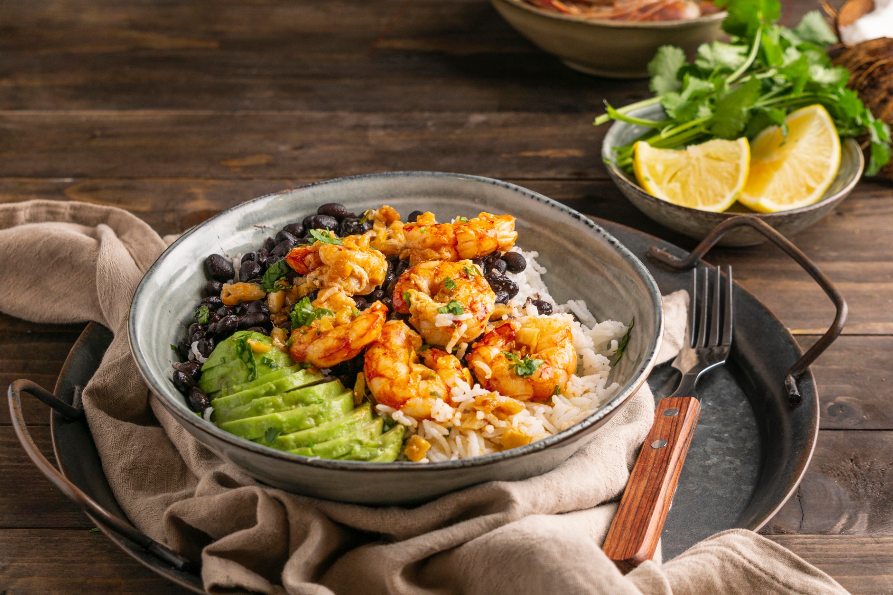 Butter Garlic Prawn Rice Bowl